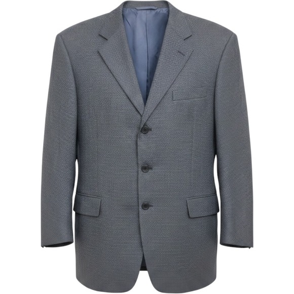 Hickey Freeman Other - Hickey Freeman Canterbury Grey Micro‎ Check Blazer Mens 43R Wool Cashmere Vtg